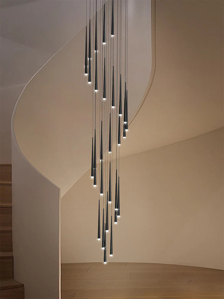 Afralia™ Modern LED Staircase Pendant Chandelier for Living Room Lighting