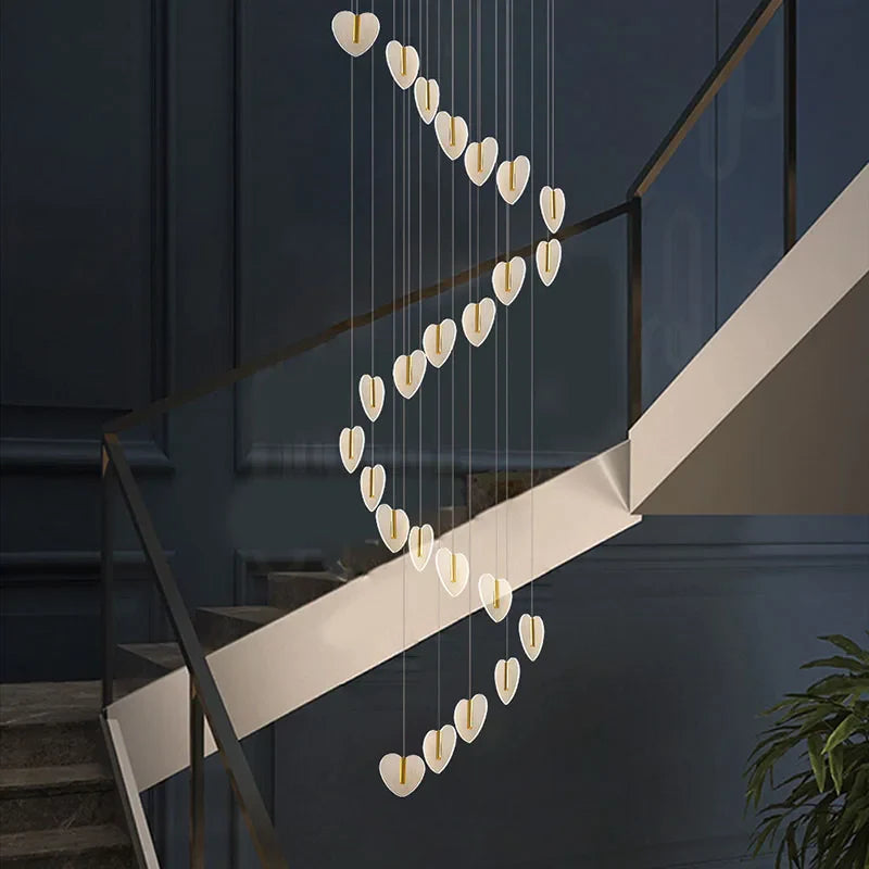 Afralia™ Luxury Acrylic Love Chandelier: Modern Crystal Gold LED Hanging Lamp