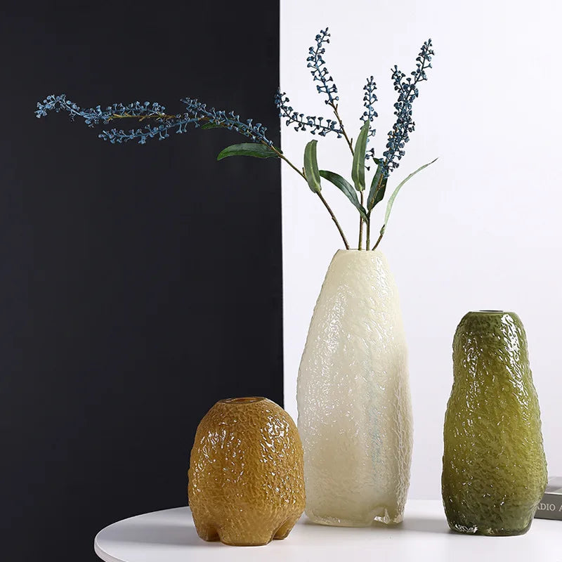 Afralia™ Glass Vase with Irregular Patterns for Flower Arrangement and Home Decor