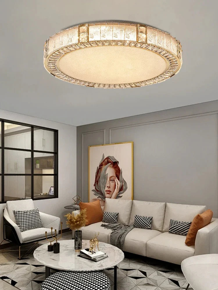 Afralia™ Crystal Glass Luxury Ceiling Chandelier - Gold LED Home Decor