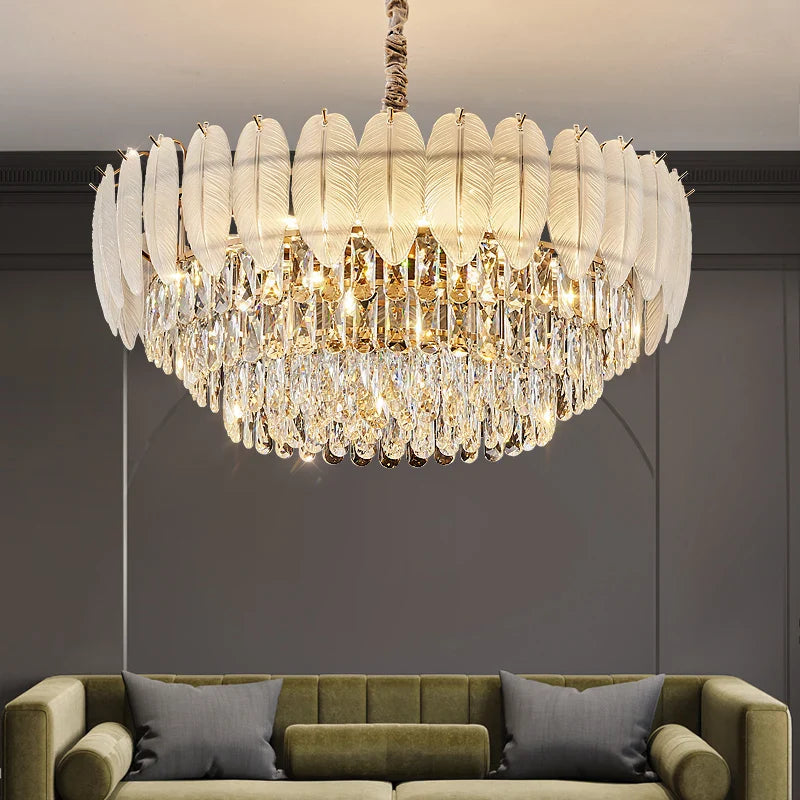 Afralia™ Luxury Crystal Chandelier: Modern Elegance for Living Room, Hall, Restaurant Lighting