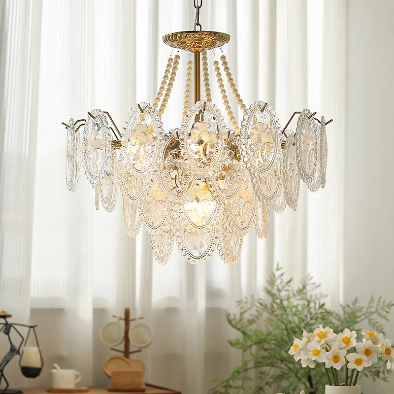 Afralia™ Glass Dining Room Chandelier: Retro French Style for Living & Master Bedroom