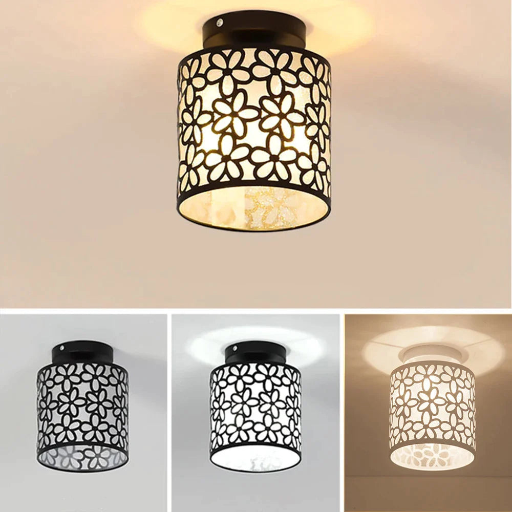 Afralia™ Nordic Flower Print Ceiling Light Shade for Home Decor