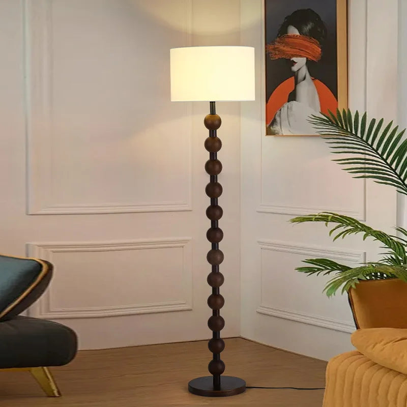 Afralia™ Solid Wood Floor Lamp for Stylish Medieval Home Decor