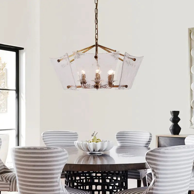 Afralia™ Retro Glass Copper Chandelier for Study & Bedroom Lighting