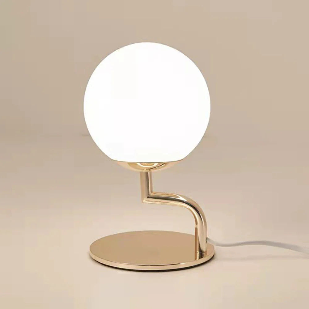 Afralia™ Modern Gold Glass LED Table Lamp for Bedroom Decor
