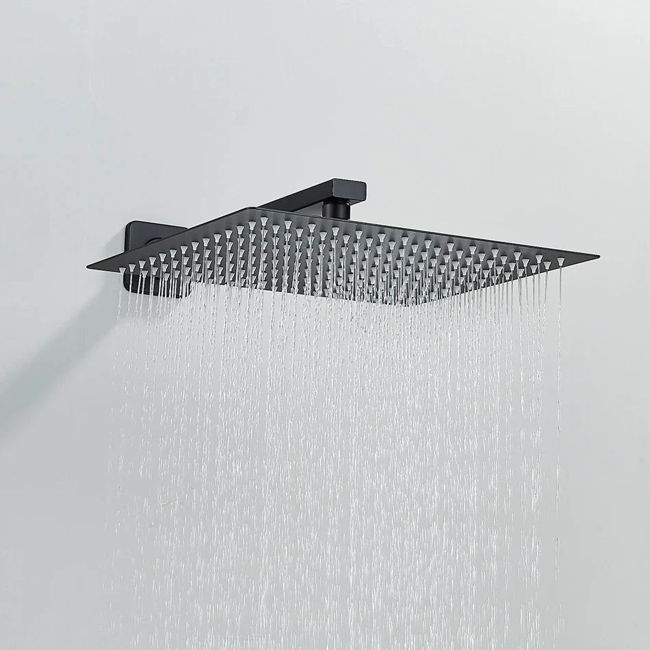 Afralia™ 16" Luxury Rain Shower Head with Wall Mounted Shower Arm - Bathroom Accessory