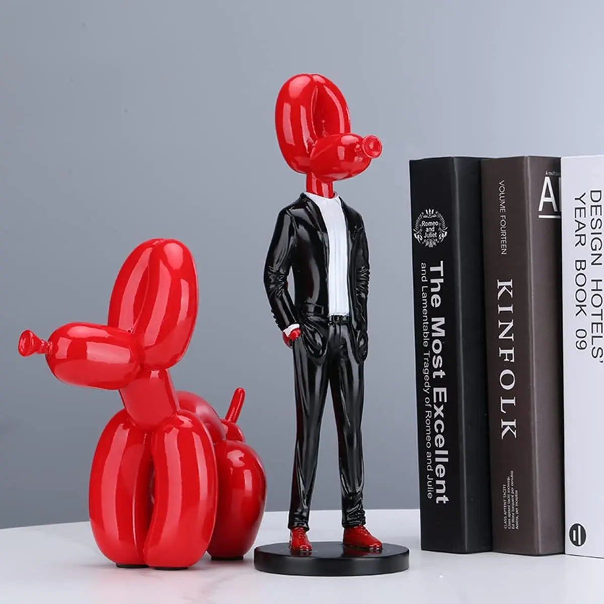 Afralia™ Balloon Dog Statue Resin Sculpture Modern Home Office Decor