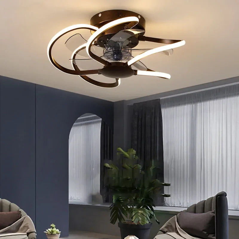 Afralia™ Smart Ceiling Lamp Fan Remote Control Dimmable Color Changing