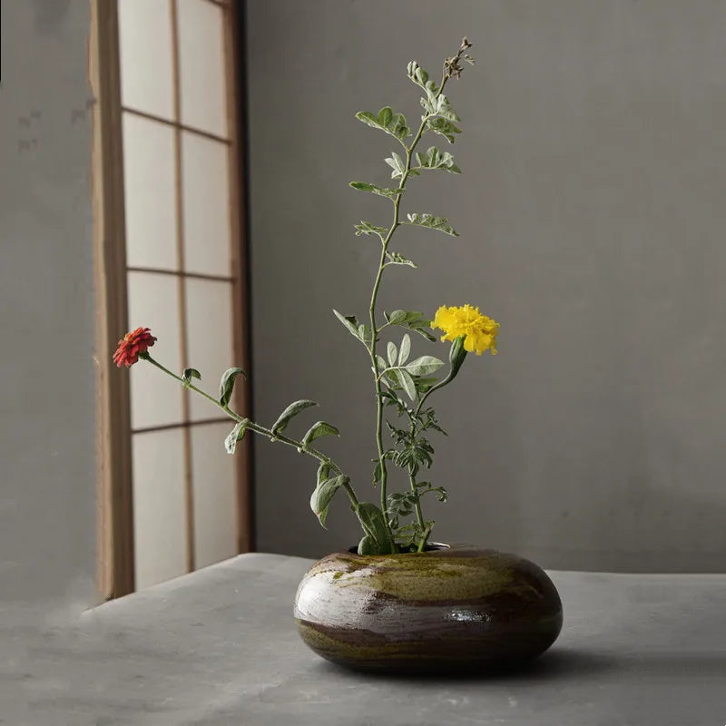 Afralia™ Ceramic Pebble Flowerpot Vase Succulent Bonsai Home Decor Arranger Bouquet Pot