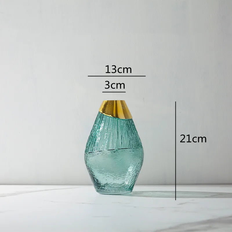 Afralia™ Transparent Irregular Glass Flower Vase for Home Decoration