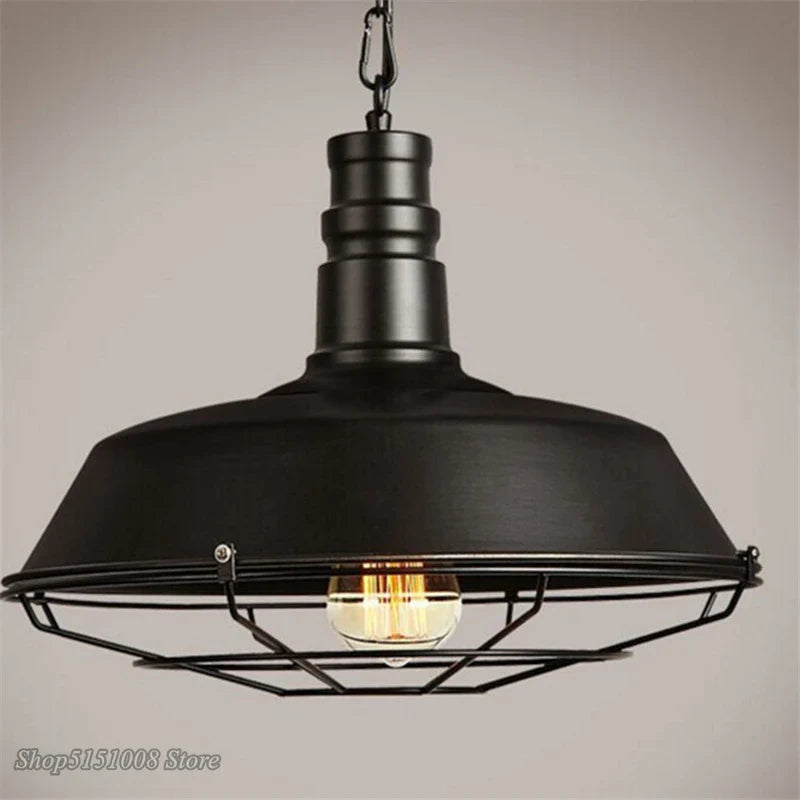Afralia™ Iron Pendant Lights for Dining Room, Cafe, Clothing Store - Industrial Retro Loft Style