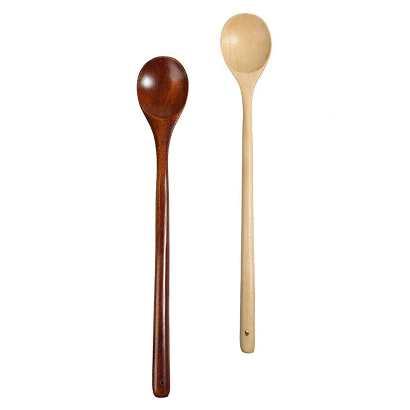 Afralia™ Japanese Style Wooden Spoon for Mixing Rice Salad Kitchen Tableware
