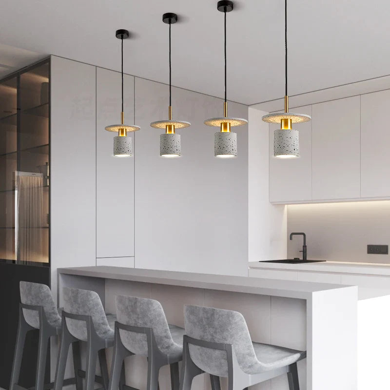Afralia™ Terrazzo Stone LED Pendant Lamp: Adjustable, Modern, Colorful Home Decor Solution