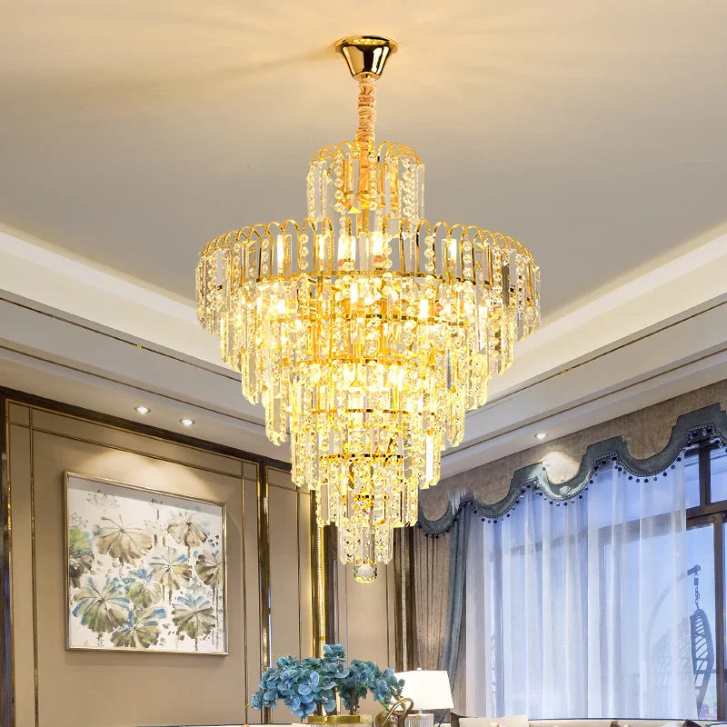 Afralia™ Crystal Gold Chandelier: Luxury Nordic LED Lighting for Home Decor