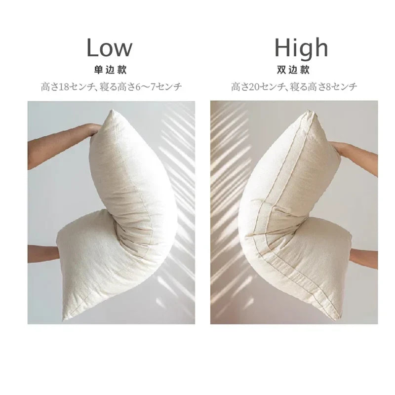 Afralia™ Solid Color Linen Cotton Pillow for Hotel Home - Rectangle Neck Pillows