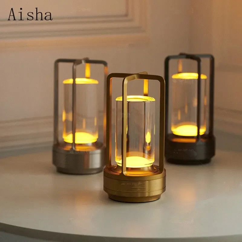 Afralia™ TouchTable Lamp: Rechargeable LED Desk Light in Gold/Silver/Black
