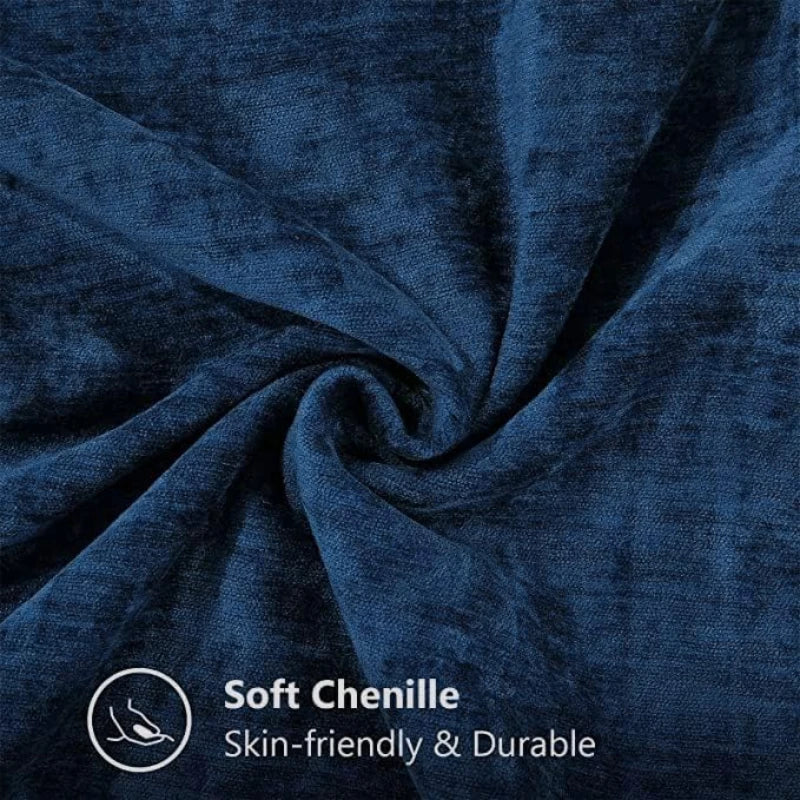 Afralia™ Blue Chenille Cushion Covers 18x18 Luxury Throw Pillow Cover for Home Decor