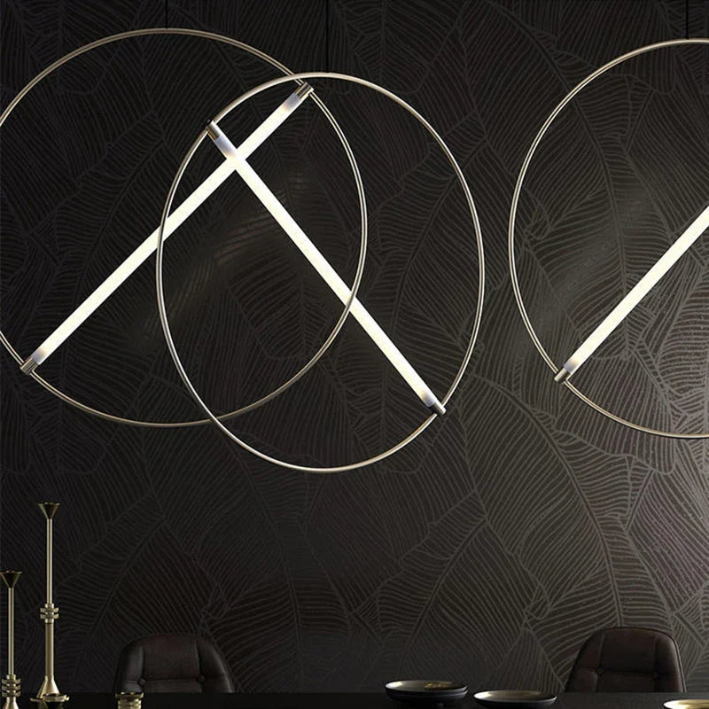 Afralia™ Metal Chandeliers - Modern Minimalist LED Round Hanglamp