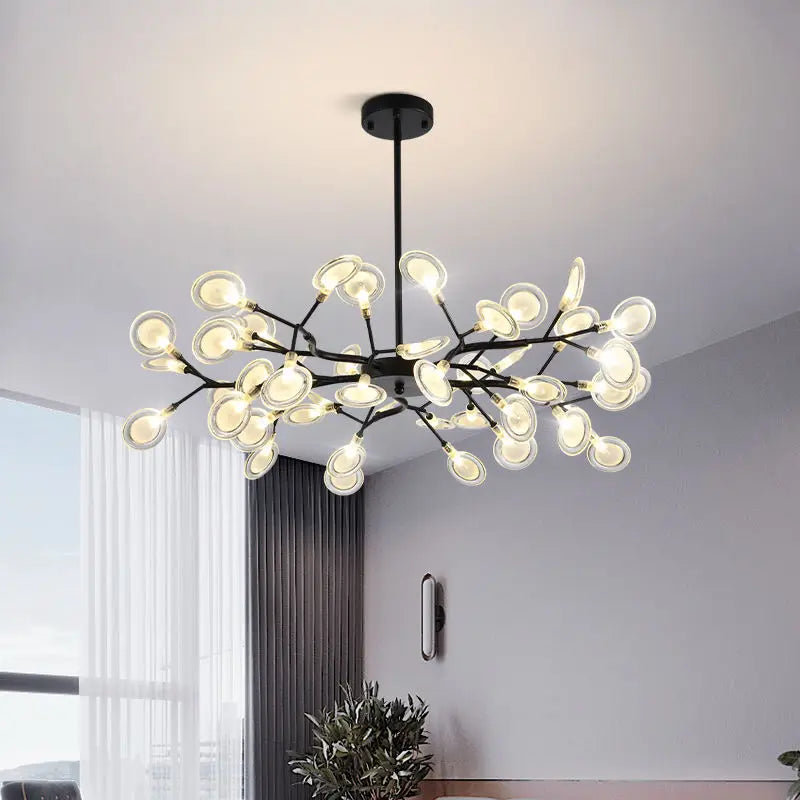 Afralia™ Branch Shape Firefly Ceiling Chandelier G4 Led Lighting Indoor Hanging Lamp