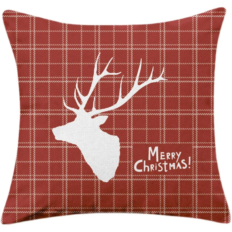 Afralia™ Christmas Cotton Linen Pillowcases - Decorative Sofa Cushion Cover in Various Sizes