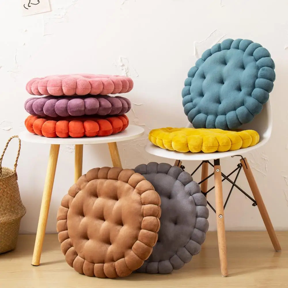 Afralia™ Cookie Biscuit Cushion Soft Throw Pillow for Living Room Chair