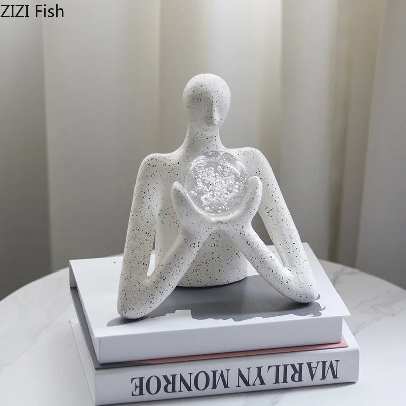 Afralia™ Abstract Figures Sculpture Decor: Resin Desk Statue Ornament for Room Aesthetics