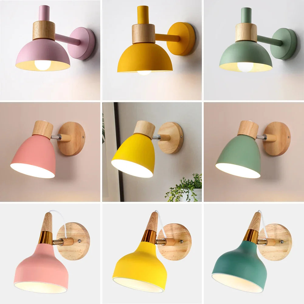 Afralia™ Modern Nordic Wood Wall Lamp Sconce Light LED Indoor Lighting Bedroom Living Room