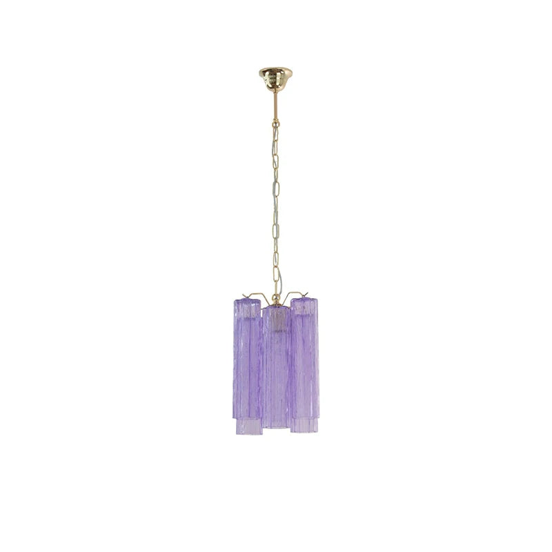 Afralia™ Purple Plum Glass LED Chandelier for Dining Room Ceiling Lighting