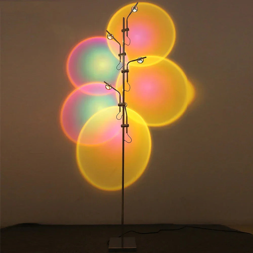Afralia™ Sunset Projection LED Floor Lamp for Stylish Living Room and Bedroom Decor