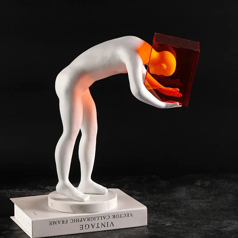 Afralia™ Abstract Figure Sculpture Cage Human Body Mind Decor Figurines