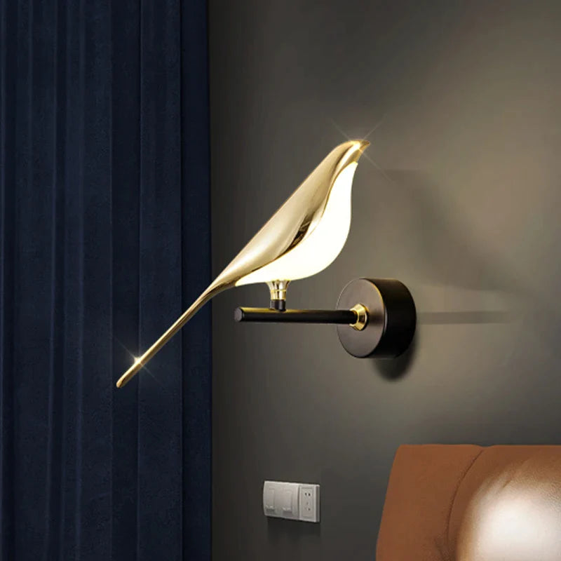 Afralia™ Nordic Magpie LED Wall Sconce for Bedroom Study Living Room Kitchen Hallway