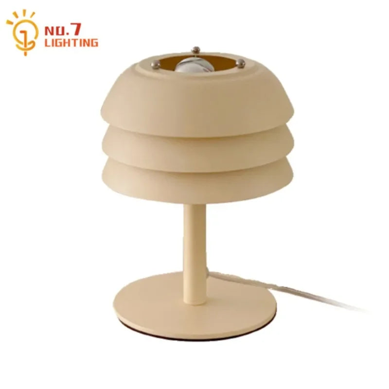 Afralia™ Cream Medieval Design LED Table Lamp for Bedroom, Living Room, Kitchen, Cafe