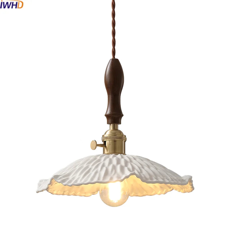 Afralia™ Ceramic Copper LED Pendant Lamp for Dining Living Room - Nordic Modern Design