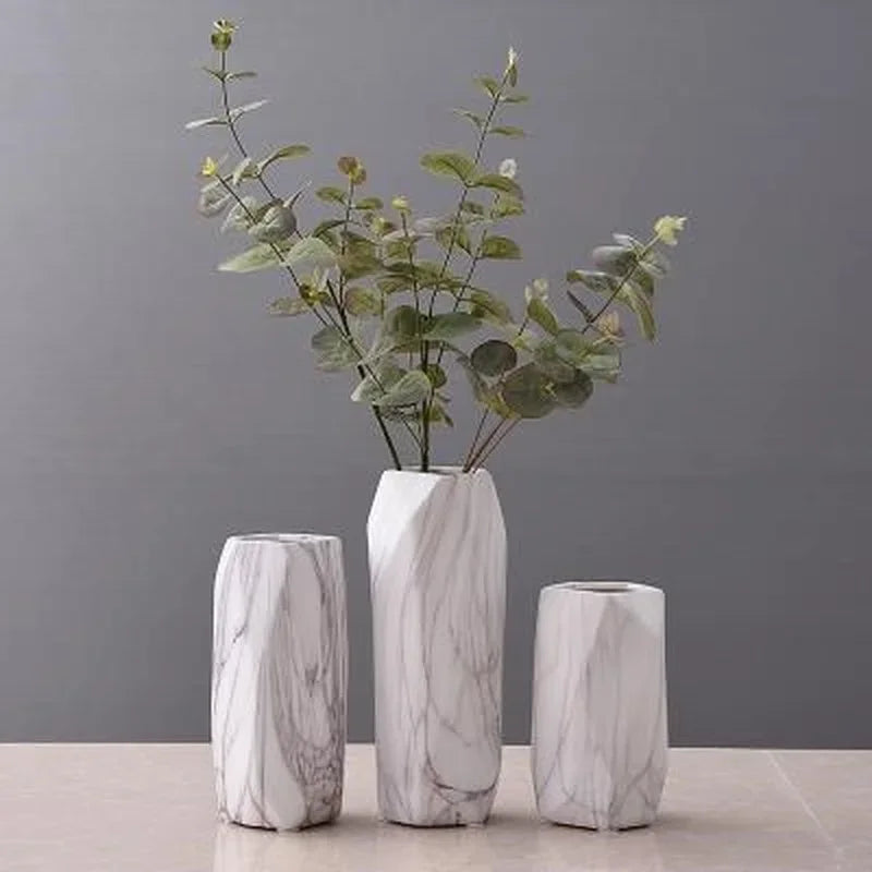 Afralia™ Marble Ceramic Vase: Elegant Nordic Design for Home Decor and Dining Table