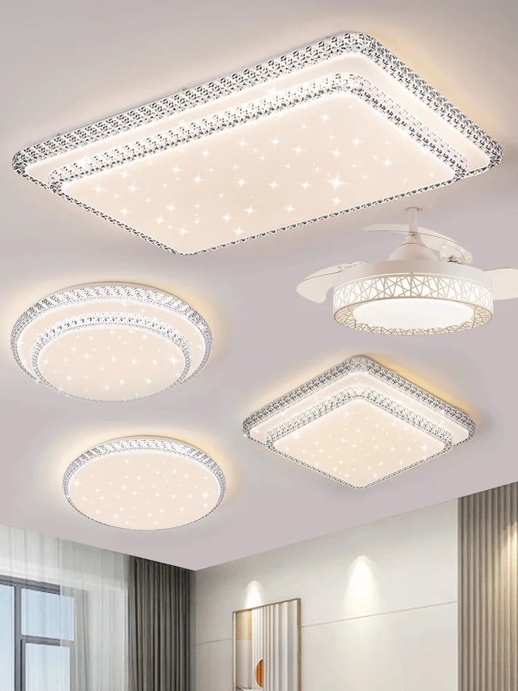 Afralia™ Diamond LED Ceiling Lamp White/Warm Light Modern Simple Design for Home Lighting