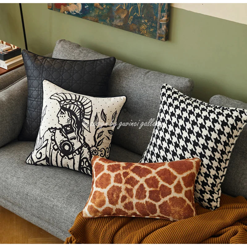 Afralia™ Cheetah Giraffe Skin Pattern Lumbar Pillow Cover 30x50cm