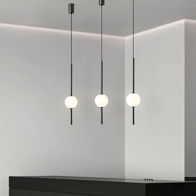 Afralia™ Glass Ball Pendant Lights for Dining Room Bedroom Decor Lighting