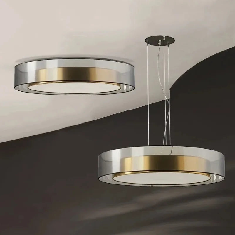 Afralia™ Luxury Copper LED Ceiling Pendant Lights for Bedroom Dining Kitchen Island