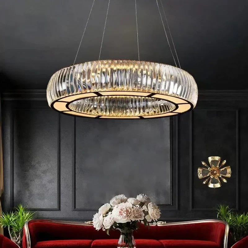 Afralia™ Crystal Luxury Living Room Ceiling Light Fixture Hanging Lamp