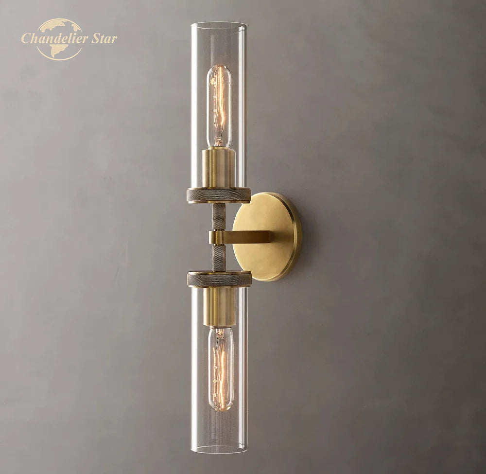 Afralia™ Knurled Linear Glass Sconce LED Wall Lamp for Modern Lighting Décor