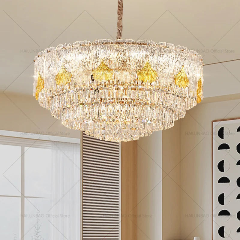 Afralia™ European Crystal Chandelier Light for Luxury Living Room, Dining Room, Hall and Villa
