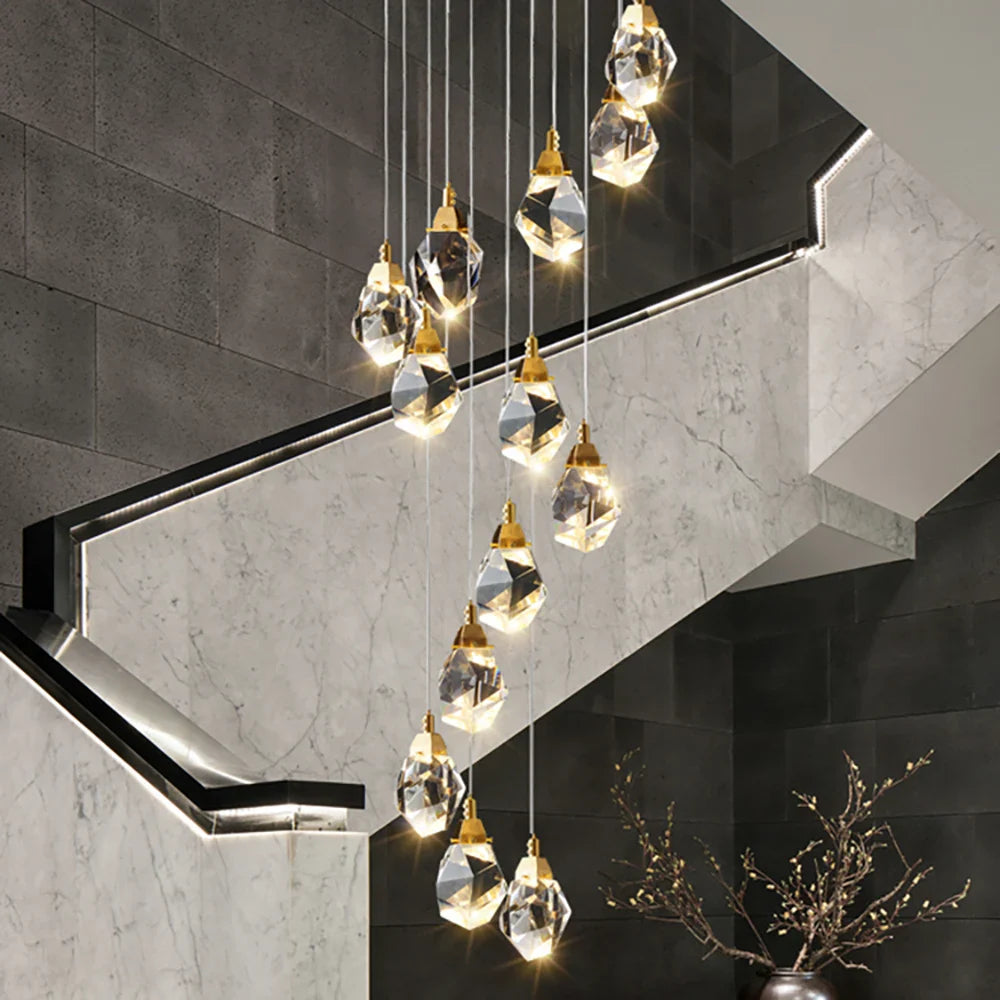 Afralia™ Crystal LED Ceiling Chandelier: Stylish Lighting for Home Decor