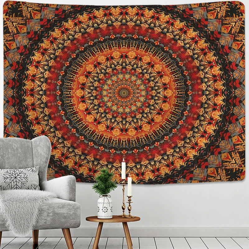 Afralia™ Mandala Tapestry Wall Hanging for Boho Witchcraft Decor