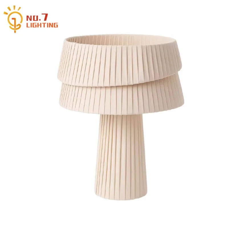 Afralia™ Cream Wind Mushroom Table Lamp LED E27 Retro Atmosphere Decor for Bedroom, Cafe