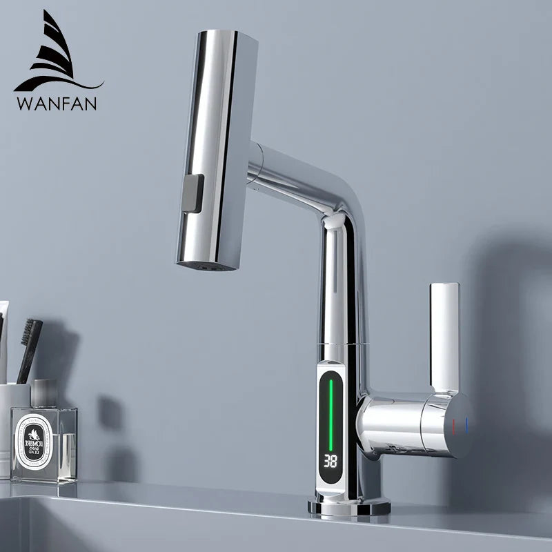 Afralia™ Smart Temp Faucet Silver for Bathroom Washbasin