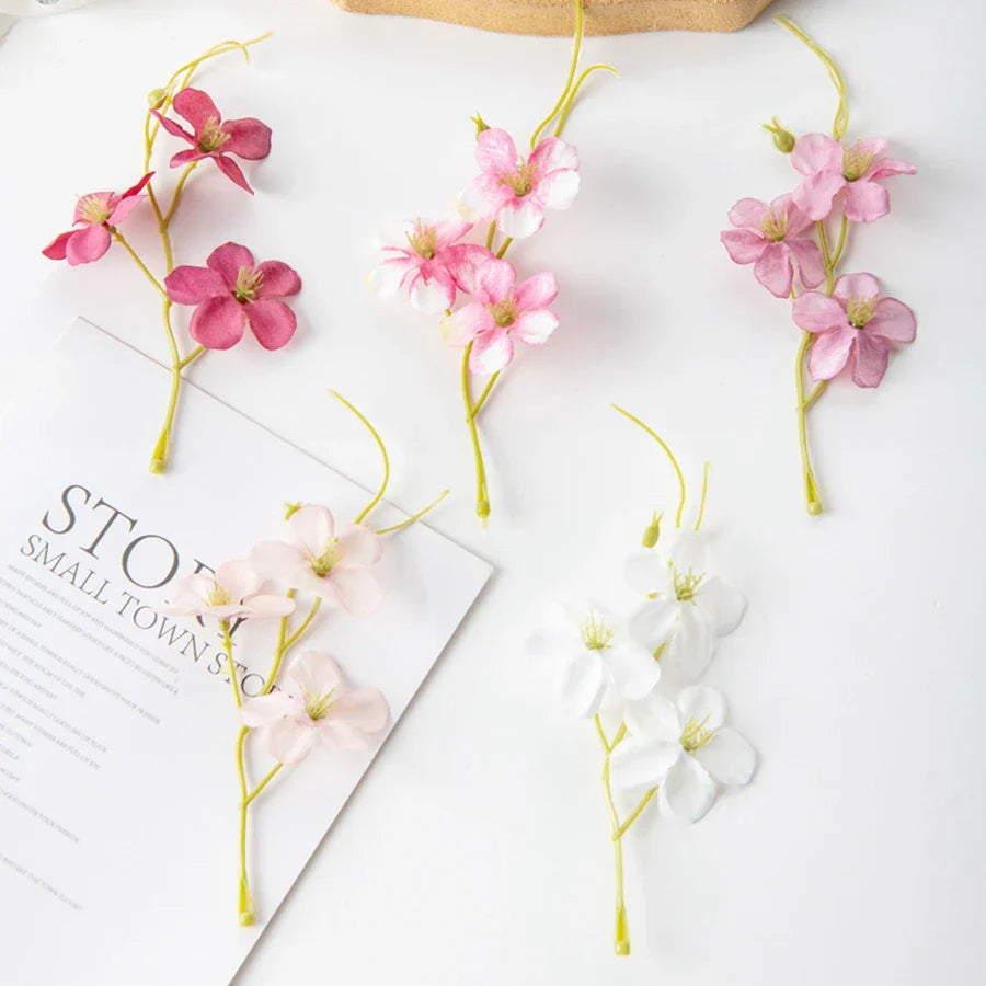 Afralia™ Mini Silk Plum Flowers for Home Wedding DIY Decorations