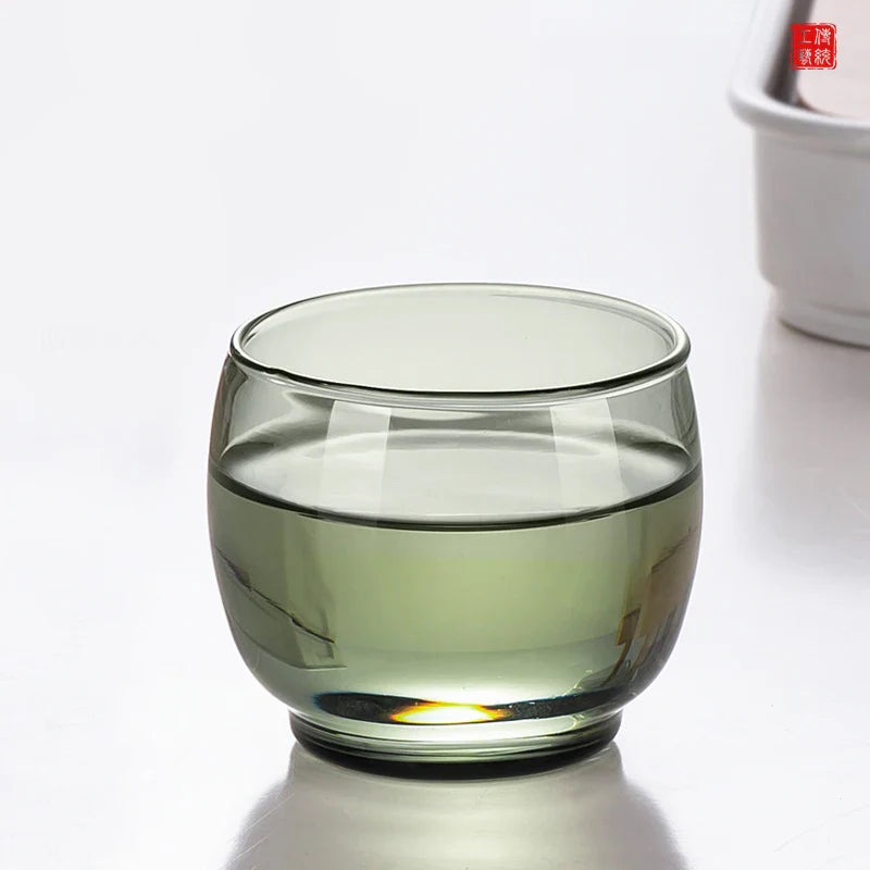 Afralia™ Glass Tea Cup Set for Chinese Kung Fu Tea, Heat Resistant & Thicken Glass