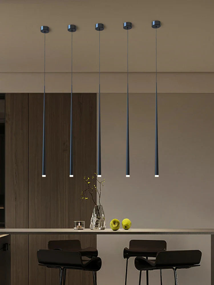 Afralia™ LED Conical Staircase Chandelier Pendant - Modern Duplex Loft Hanging Lights