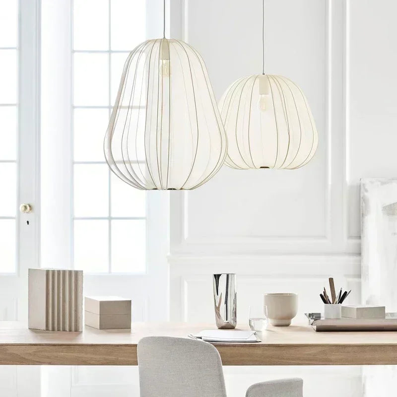 Scandinavian Silk Balloon Chandelier by Afralia™ - Home Decor Lighting Fixture